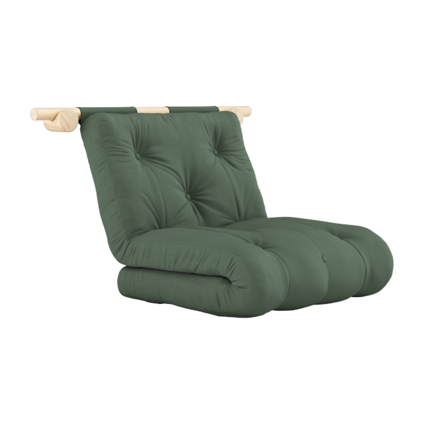 Olivgrüner Baumwoll-Convertible-Sessel 75x200cm Hooked -. Karup Design