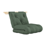 Hooked olive green cotton convertible armchair 75x200cm - Karup Design