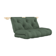 Hooked sofa bed in olive green cotton 135x200cm - Karup Design