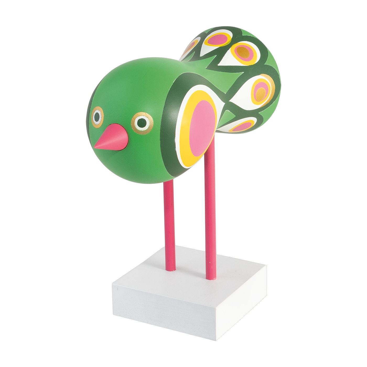 Uccelli 1967 N°2 statuetta in faggio colorato in massa 16x16x7cm - Design House Stockholm