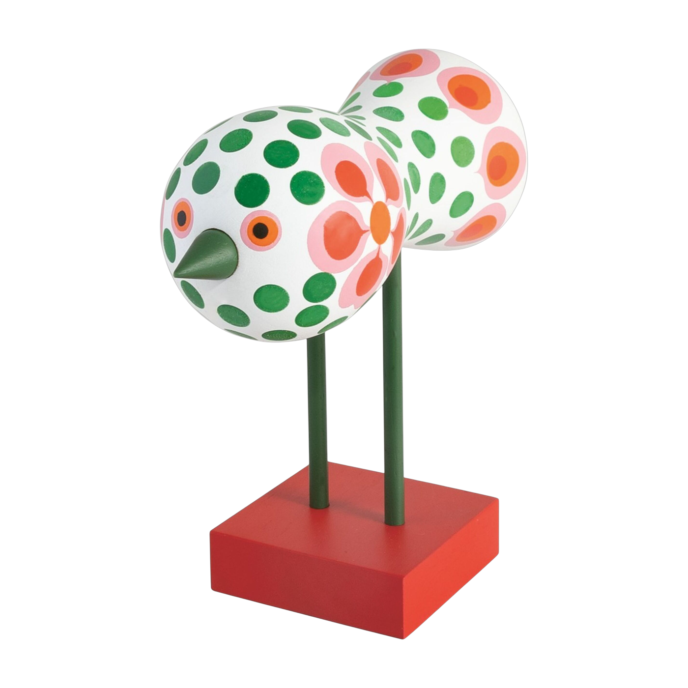 Figurilla de pájaro en haya maciza coloreada 16x16x7cm Pájaros 1967 N°6 - Design House Stockholm