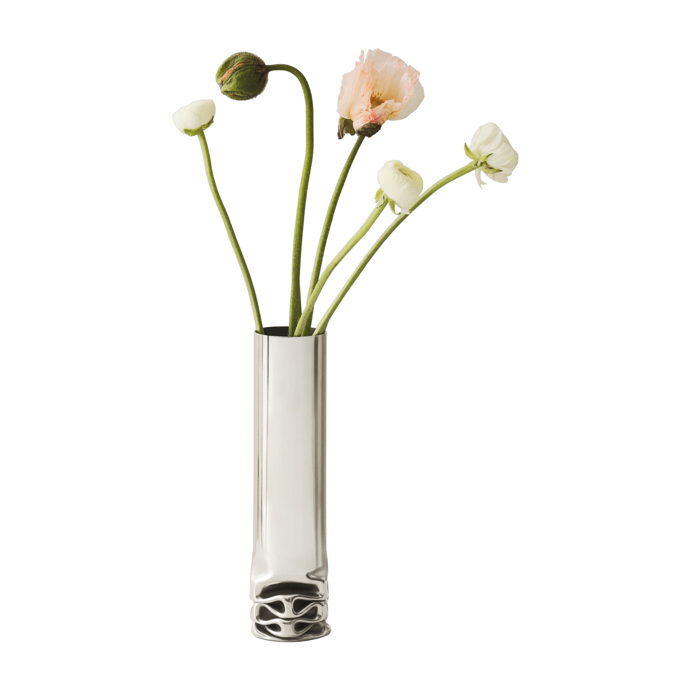 Vase in acciaio inossidabile lucidato idraulicamente. Design House Stockholm