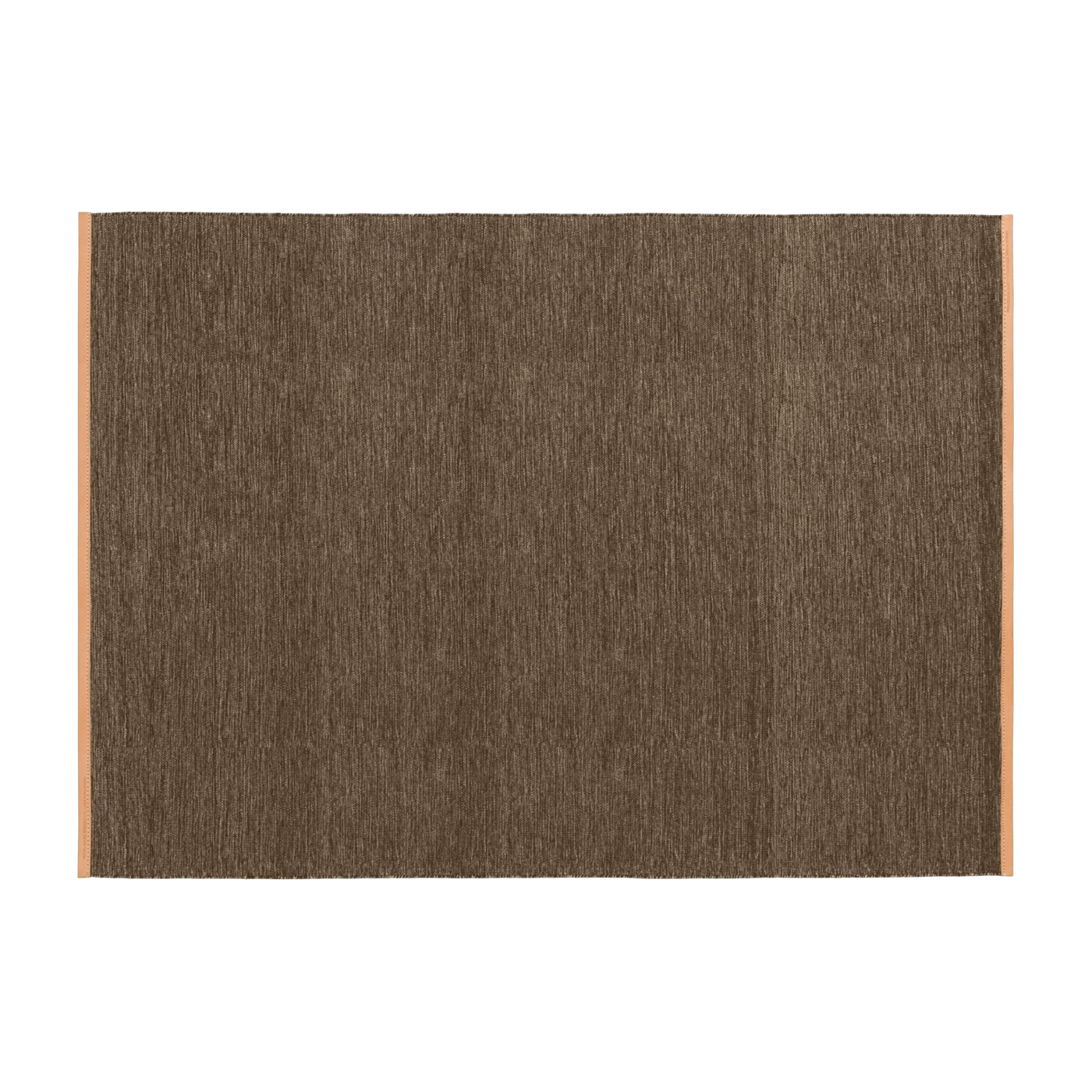 Brown wool rectangular rug with leather border 170x240cm Björk - Design House Stockholm