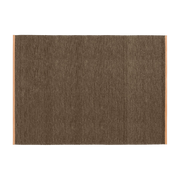 Brown wool rectangular rug with leather border 170x240cm Björk - Design House Stockholm