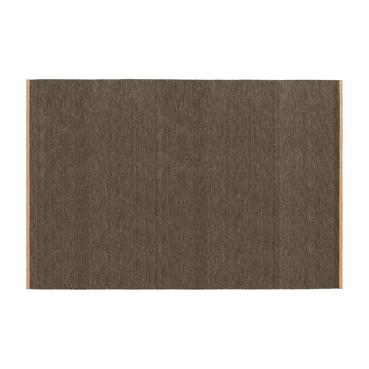 Brown wool rectangular rug with leather border 200x300cm Björk - Design House Stockholm