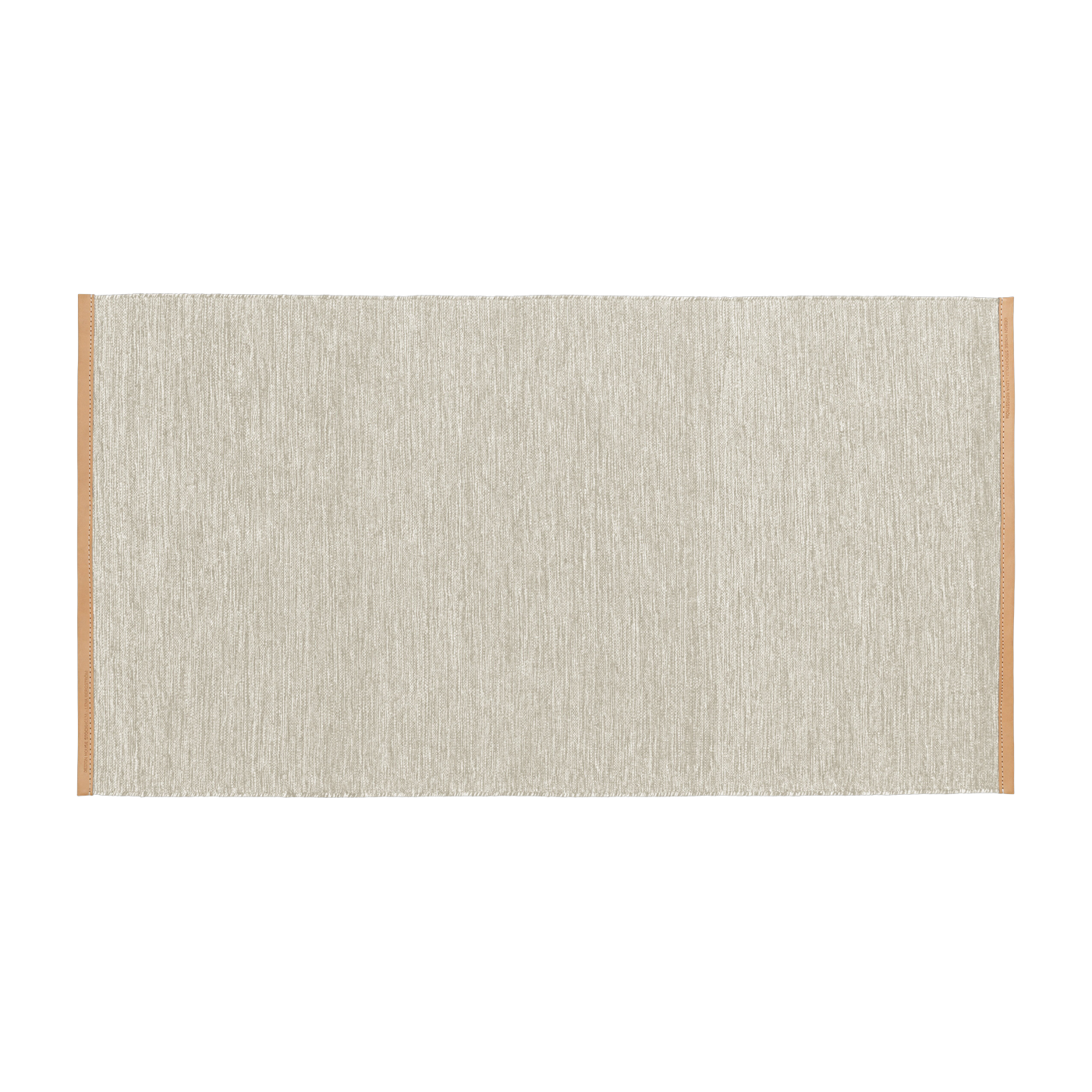 Alfombra rectangular de lana beige con borde de piel 70x130cm Björk - Design House Stockholm