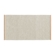 Rectangular beige wool rug with leather border 70x130cm Björk - Design House Stockholm