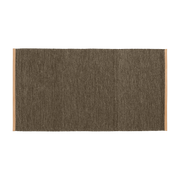 Brown wool rectangular rug with leather border 70x130cm Björk - Design House Stockholm