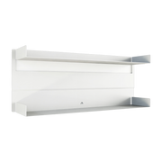 2 white steel wall shelves 30x76x15cm Aris - Metallbude