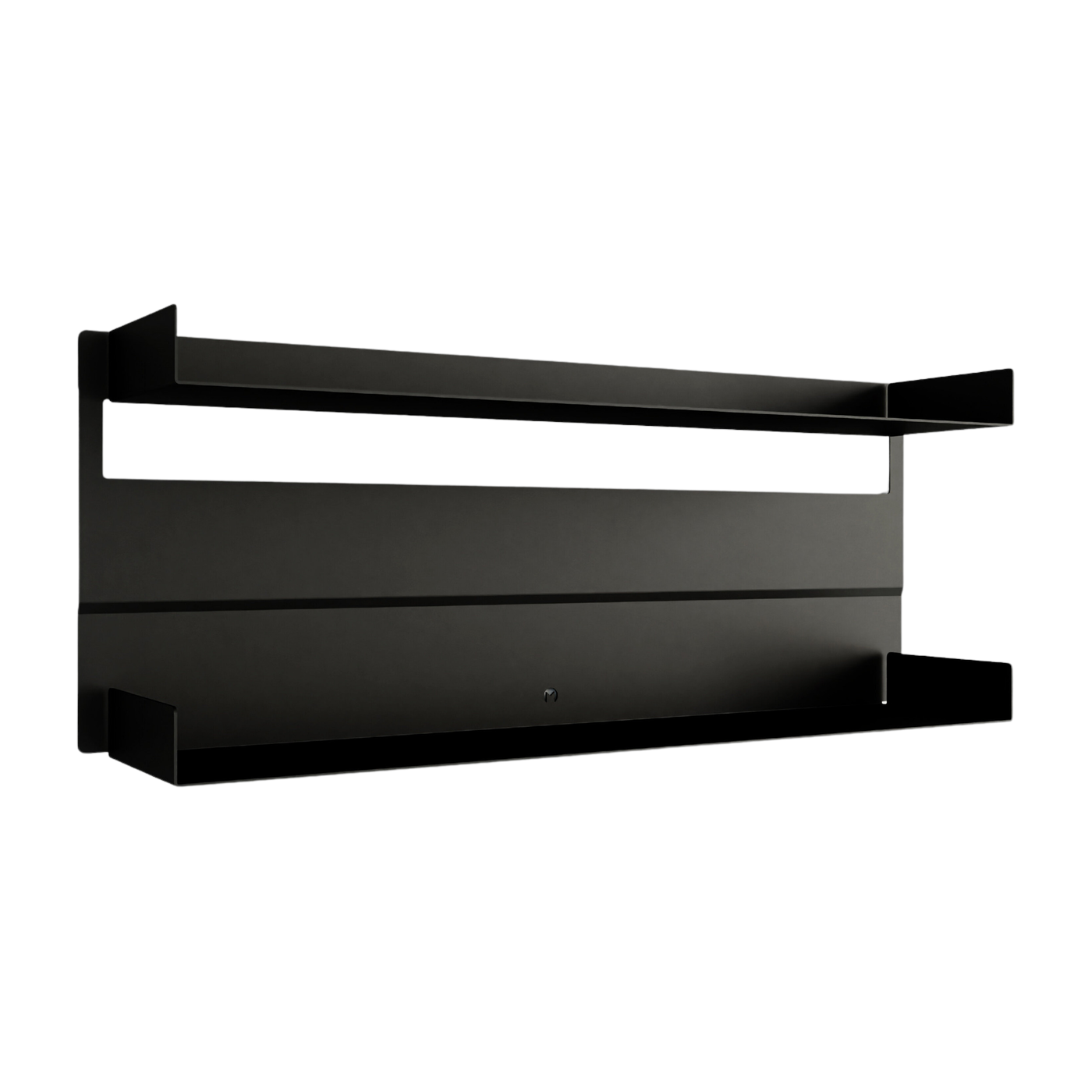 2 Wandregale aus schwarzem Stahl 30x76x15cm Aris -. Metallbude