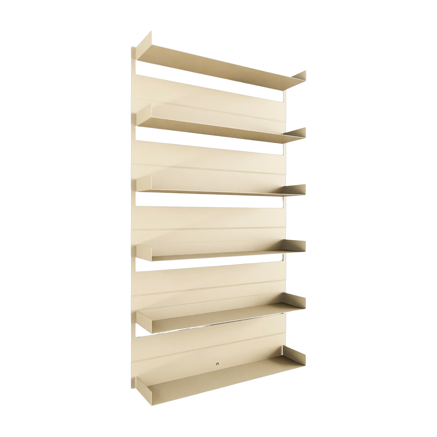 6 Wandregale aus Stahl beige cashew 130x76x15cm Aris -. Metallbude