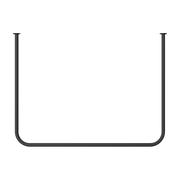 Rail à vêtements rond en acier noir 80x60cm Enio - Metallbude