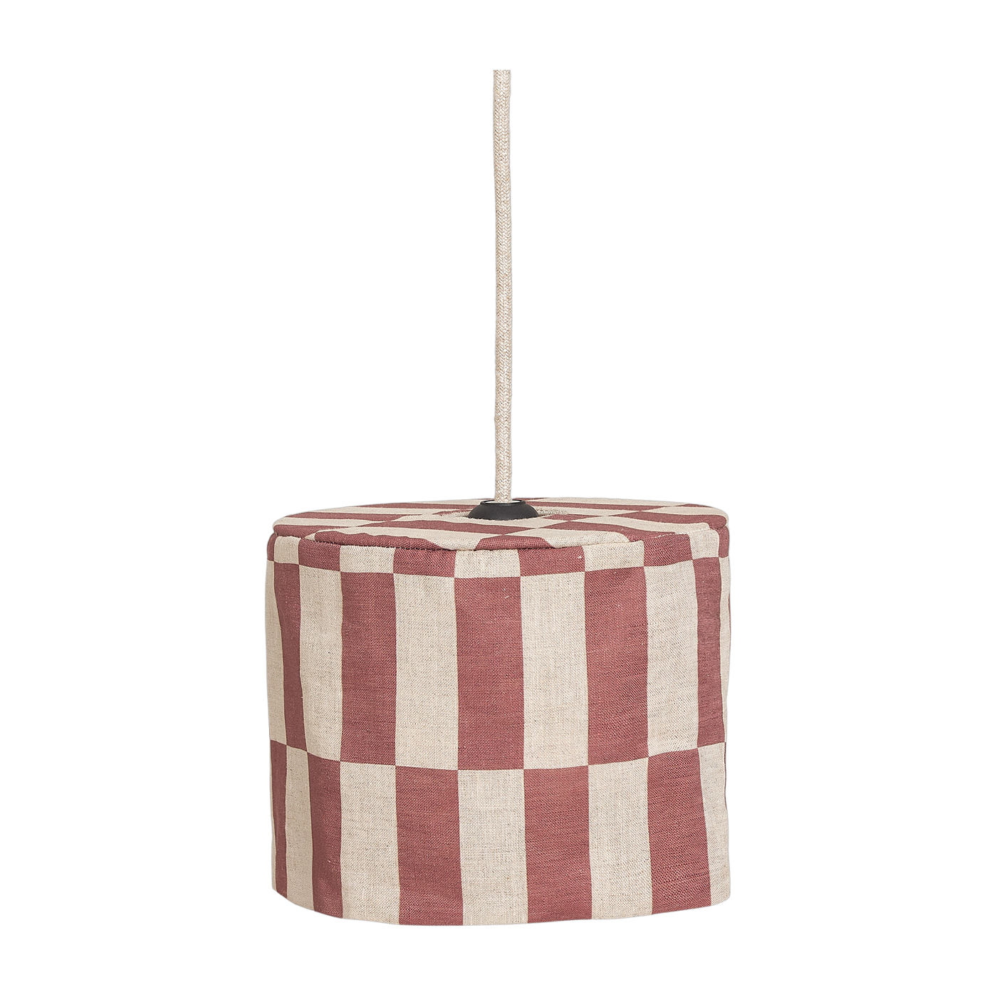 Lampenschirm aus Leinen für Pendelleuchte mit Karomuster Maroon 20cm Vibes - -. Nobodinoz