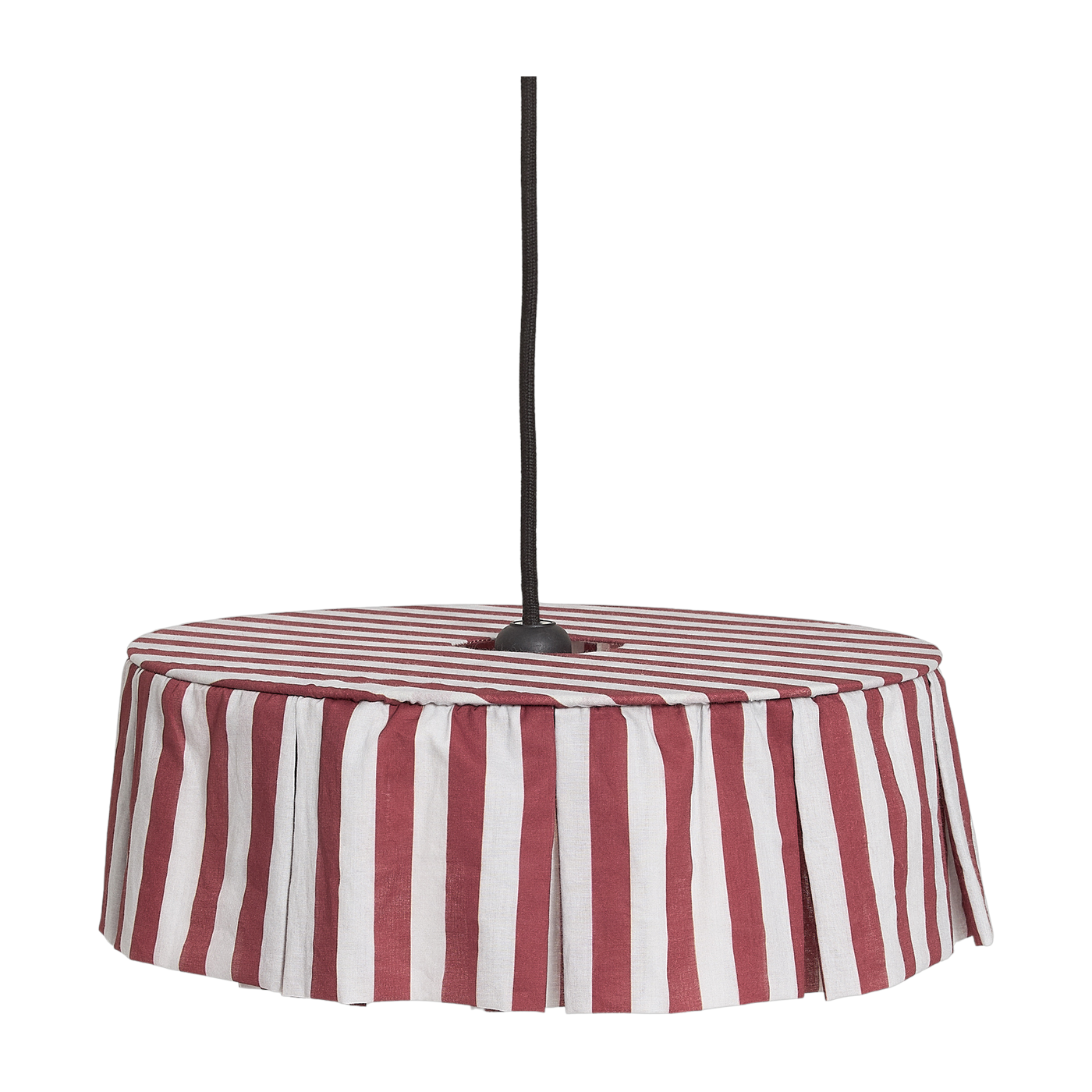 Lampenschirm aus Leinen für Pendelleuchte mit Streifenmuster maroon 40cm Vibes - -. Nobodinoz