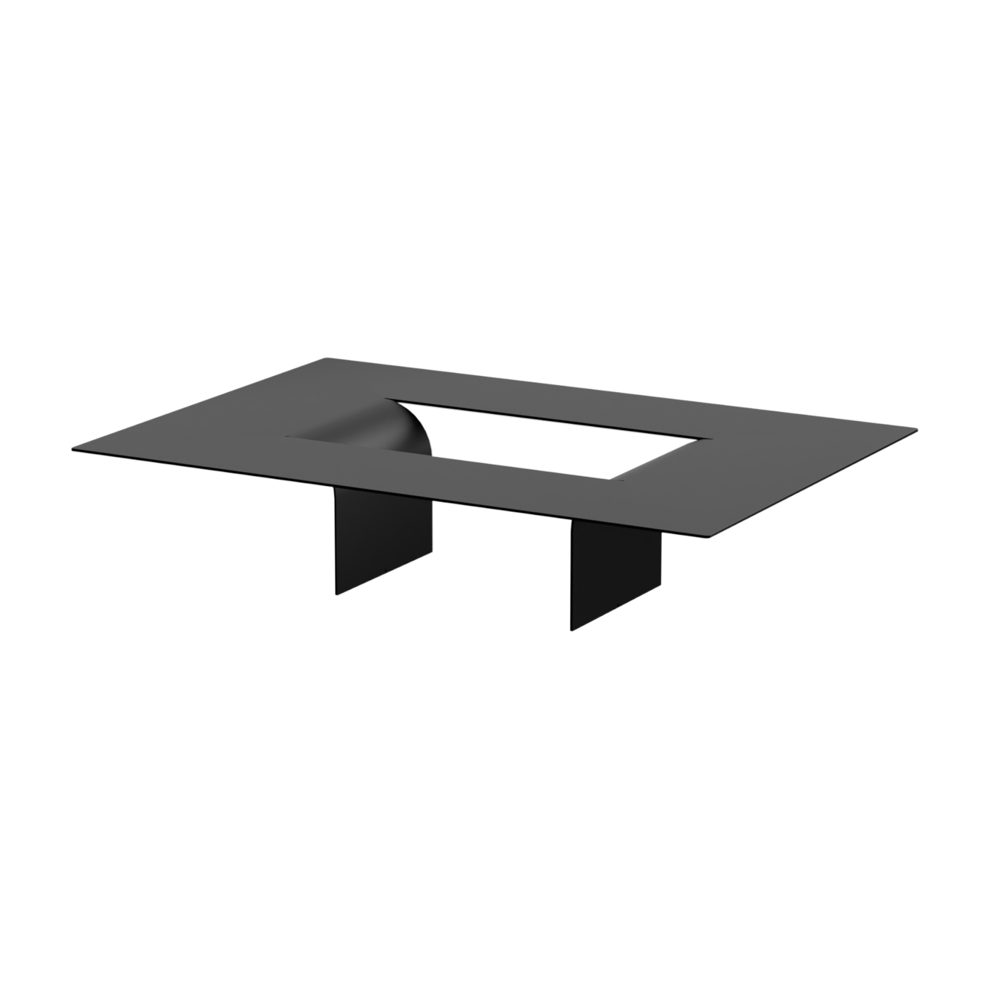 Mesa de centro de acero negro 26x115x80cm Cut - Metallbude