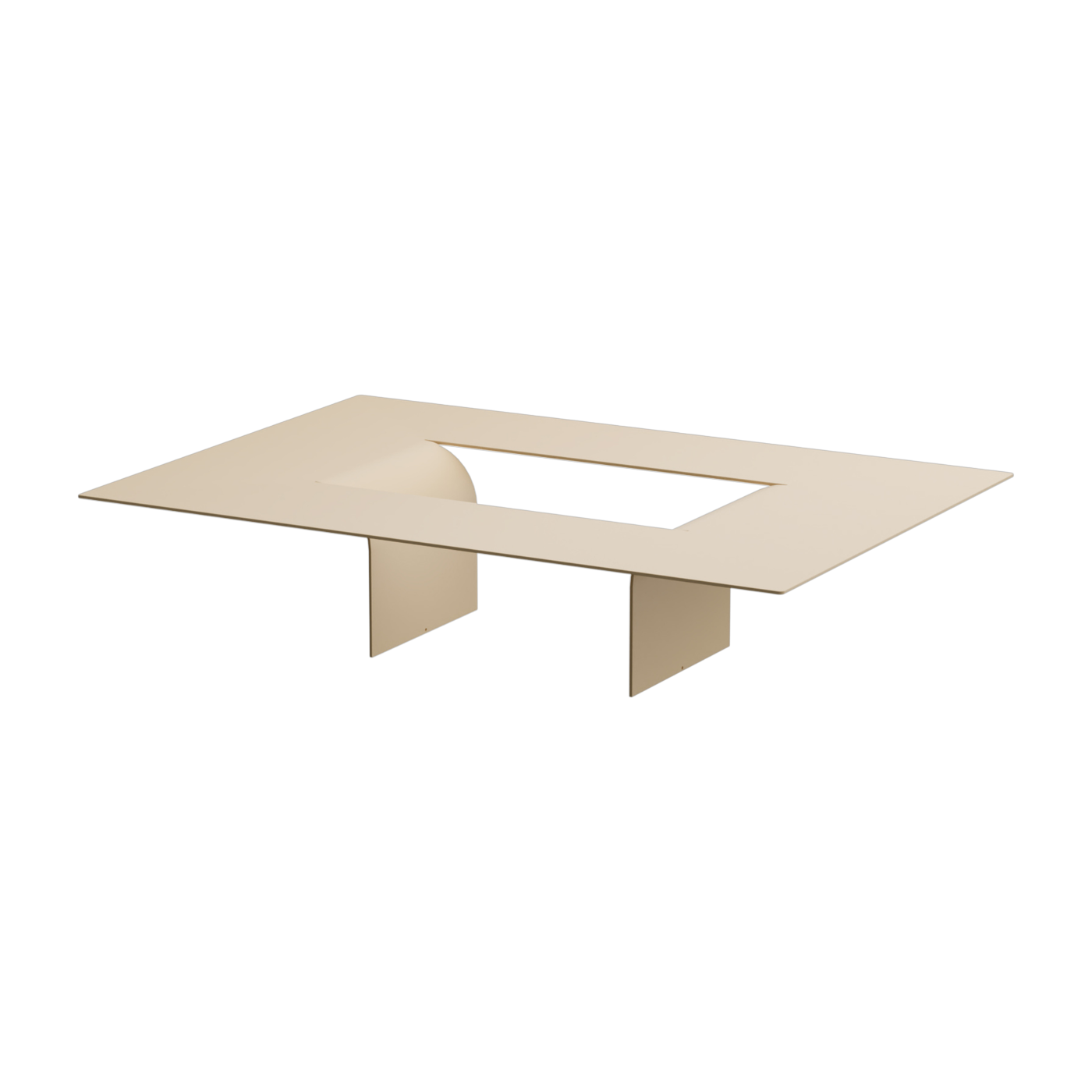 Tavolino in acciaio beige Cashew 26x115x80cm Cut - Metallbude