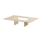 Mesa de centro de acero beige Marañón 26x115x80cm Cut - Metallbude
