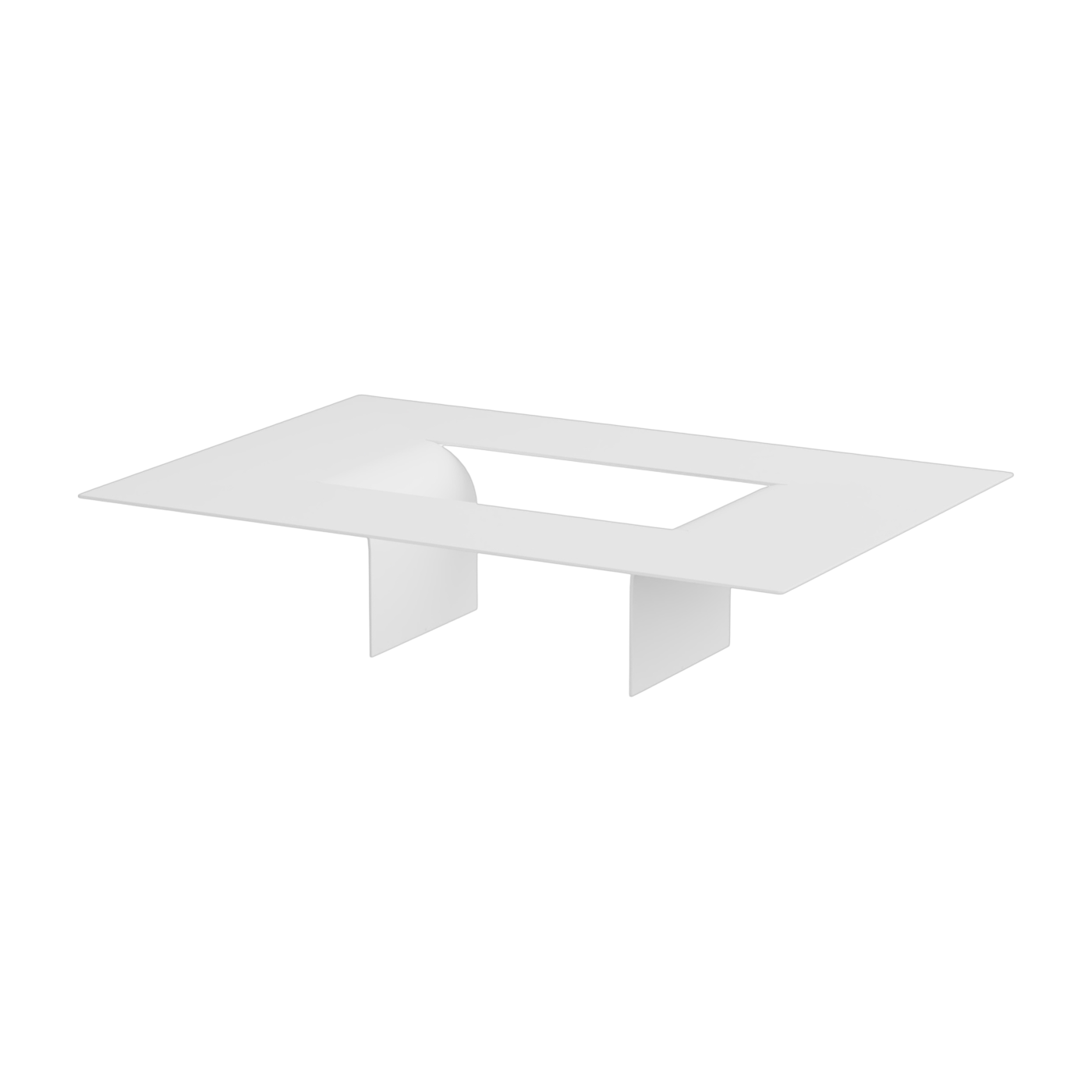 Table basse en acier blanc 26x115x80cm Cut - Metallbude