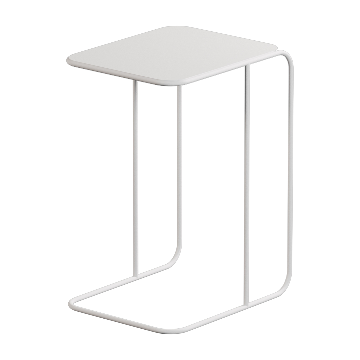 Denya white steel side table 60x35cm - Metallbude