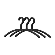 3 appendiabiti in plastica nera 46cm Fay - Metallbude