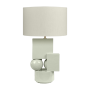 Lampe en céramique avec abat-jour vert menthe 70cm Vector - Versmissen