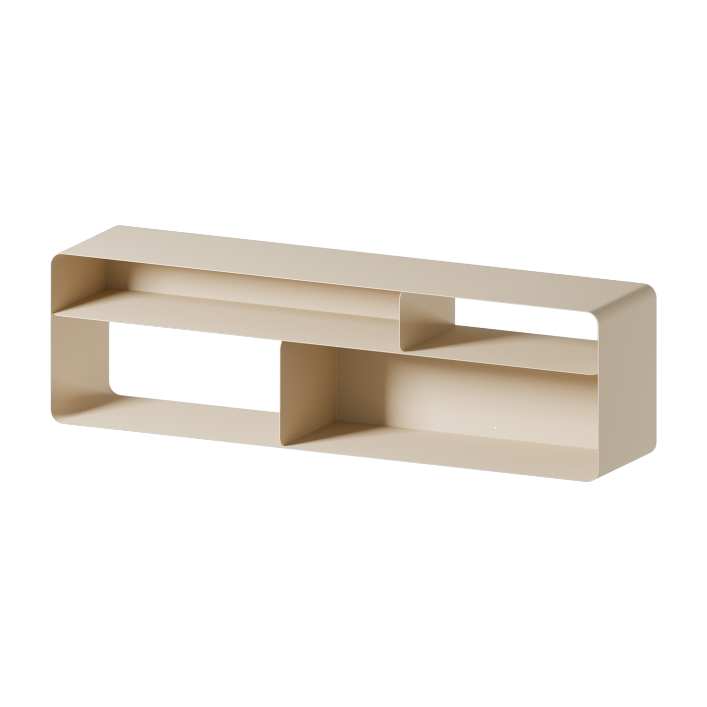 Mueble de TV de acero anacardo beige 180x40x52cm Tavir - Metallbude
