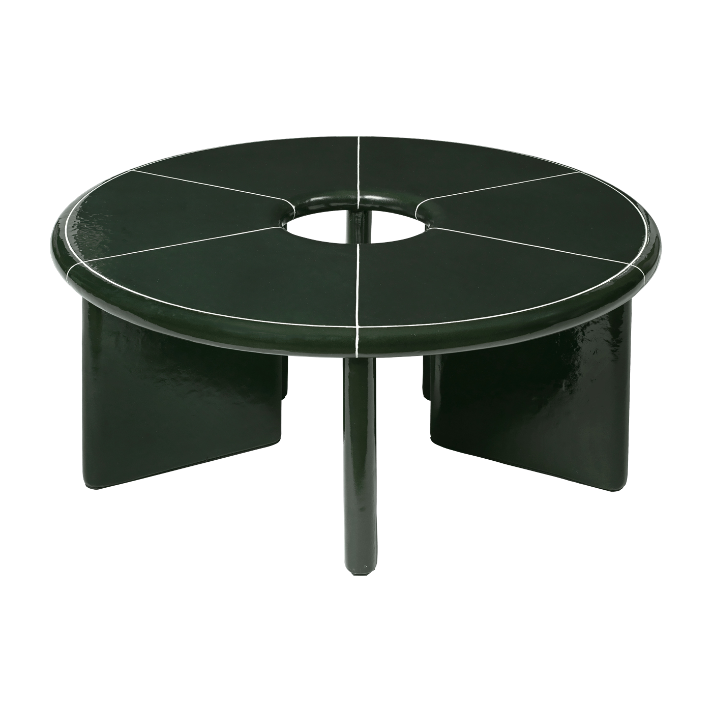 Mesa de centro de hormigón reforzado con fibra de vidrio verde 80x32cm Deya - Ferm Living