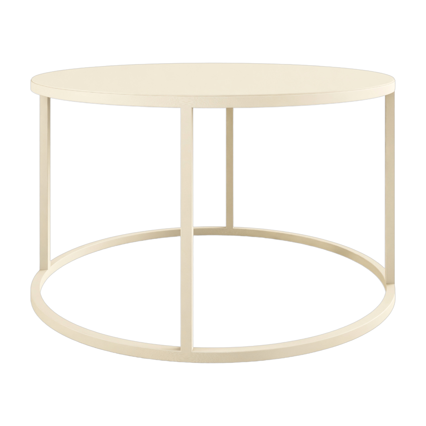 Table basse en acier beige cashew 80x45cm Vesina X - Metallbude