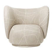 Fauteuil en tissu sable et blanc cassé Rico - Ferm Living