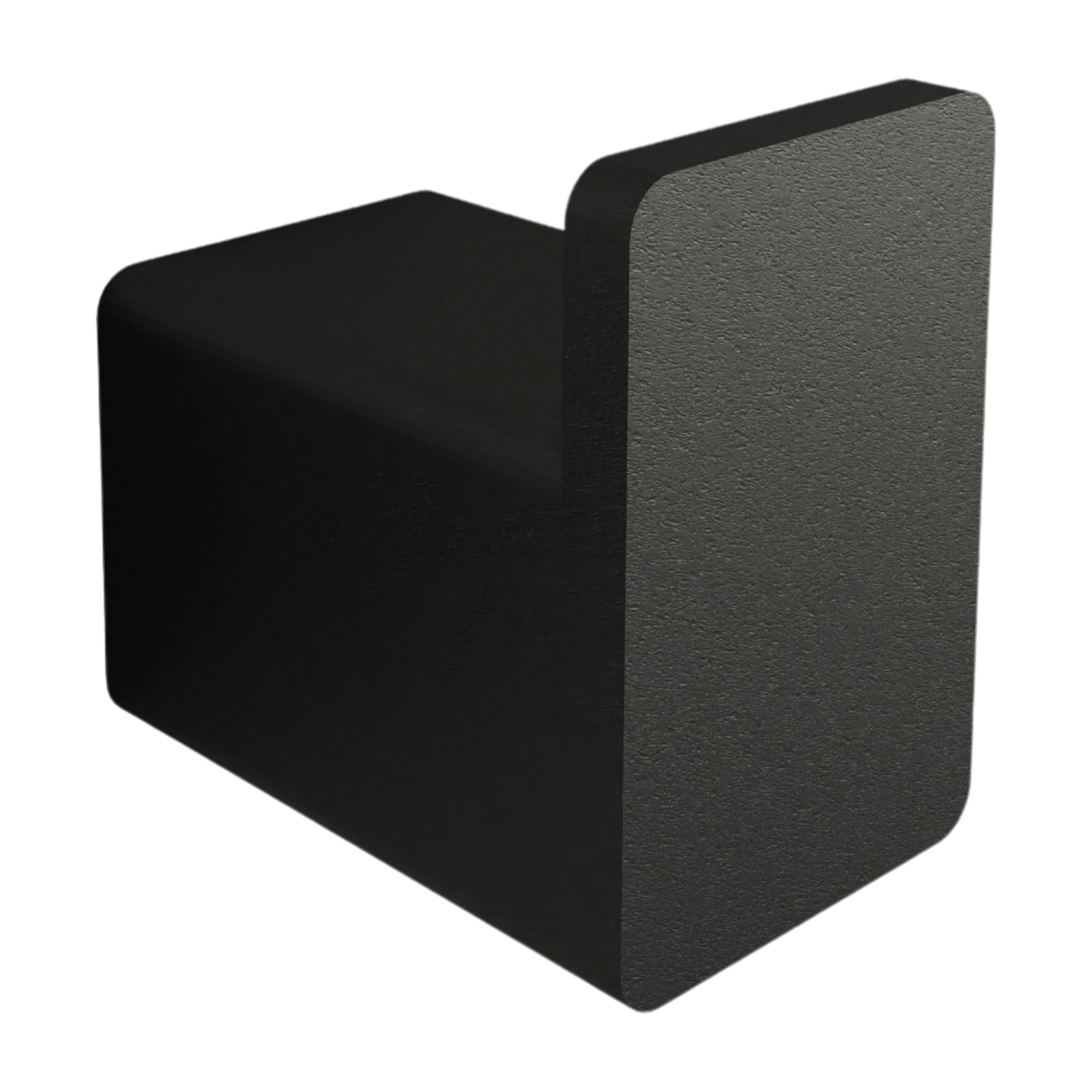 3 ganci per abiti quadrati in acciaio nero 3cm Palo - Metallbude