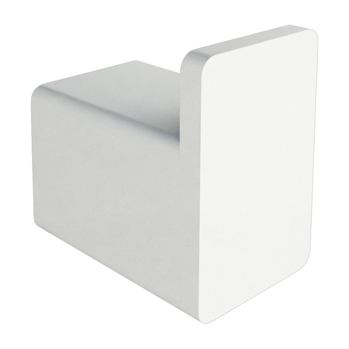 6 ganci per abiti quadrati in acciaio bianco da 3 cm Palo - Metallbude