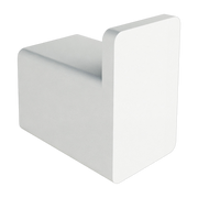 6 white steel square clothes hooks 3cm Palo - Metallbude