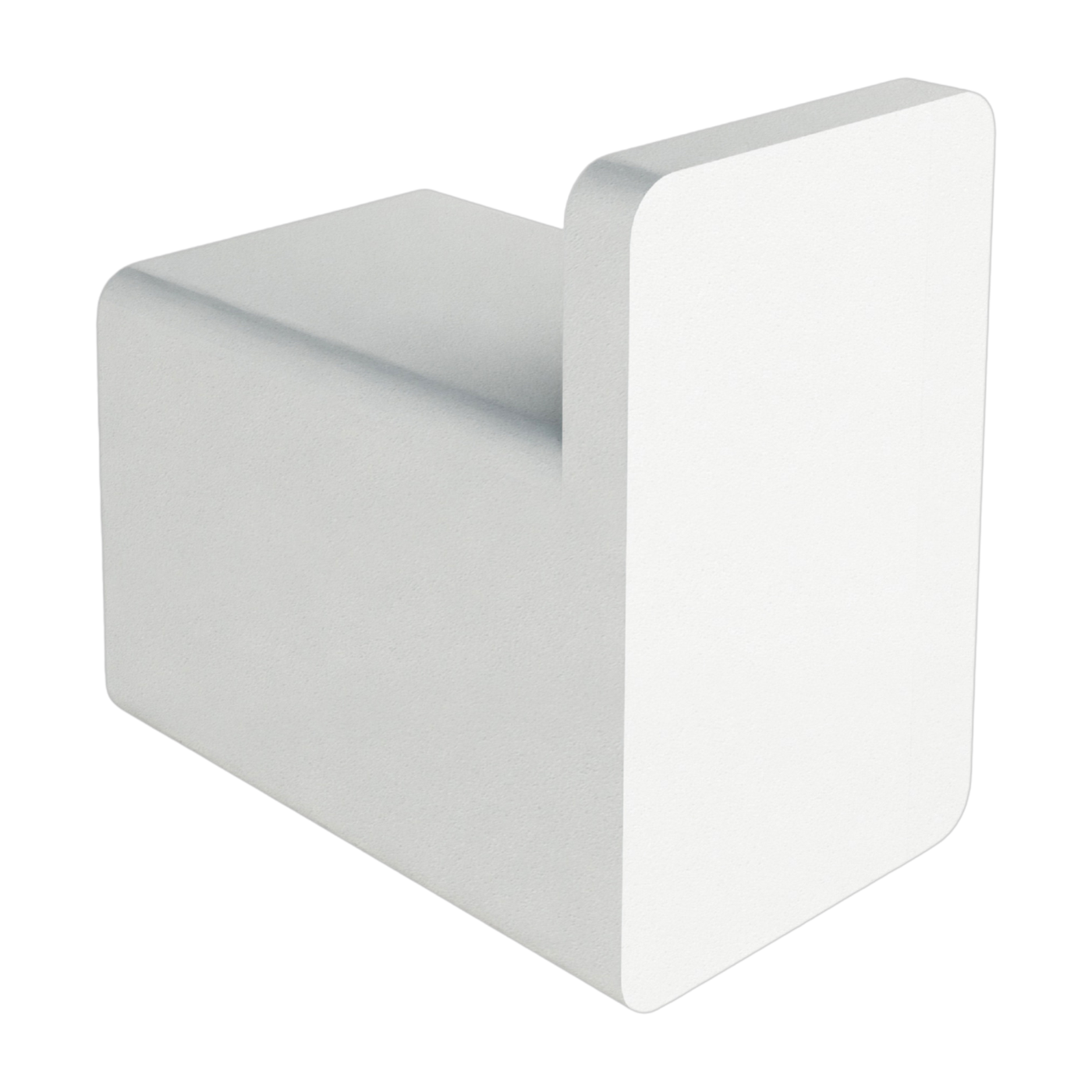 3 ganci per abiti quadrati in acciaio bianco da 3 cm Palo - Metallbude
