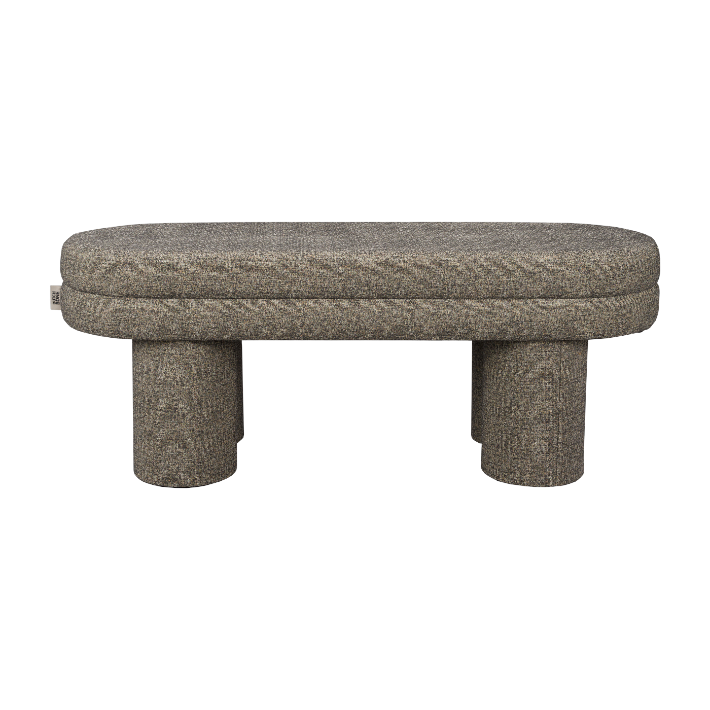 Black fabric bench 110x40x42cm Fern - Dutchbone