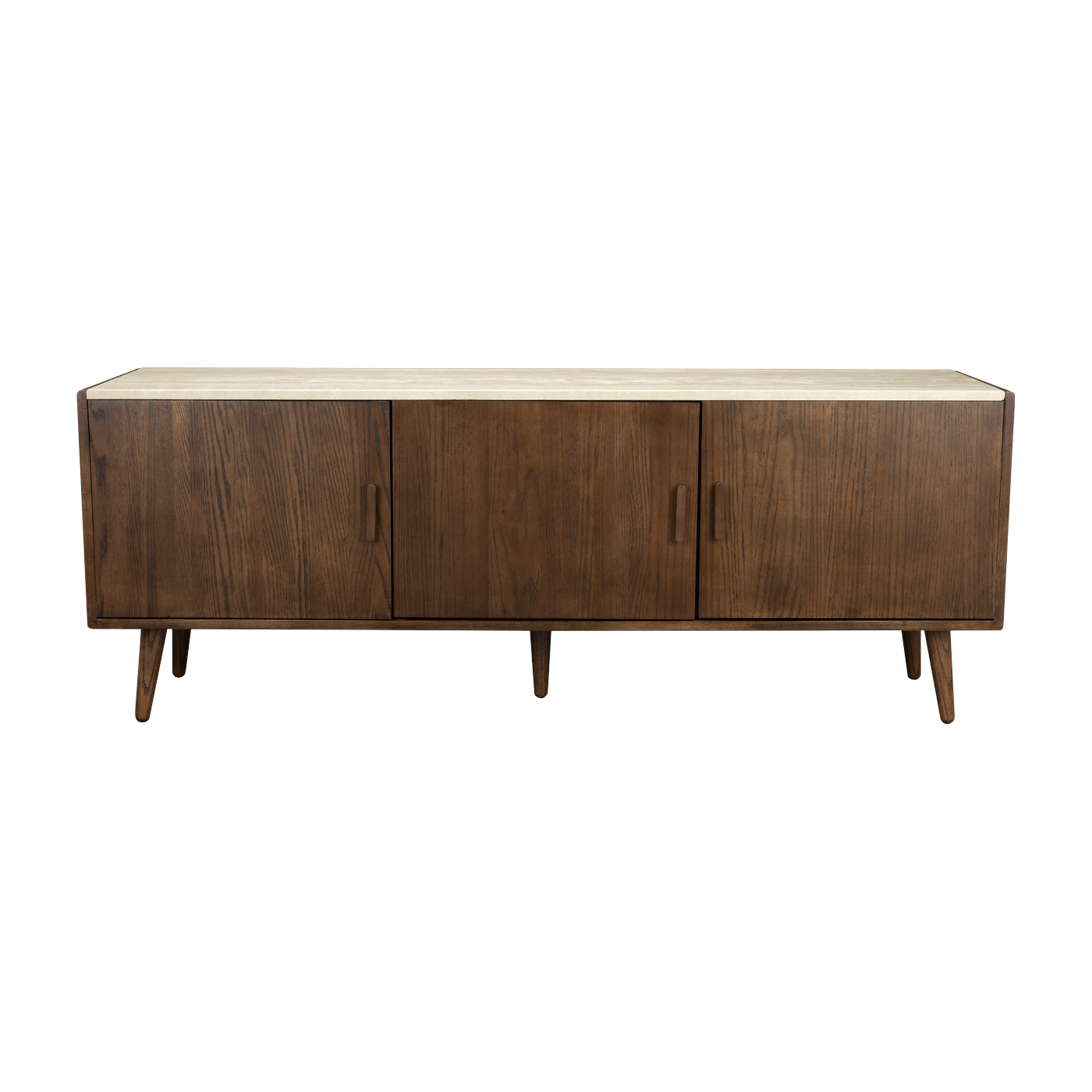 Credenza in travertino e rovere finitura noce 160x40x60cm Arda - Dutchbone