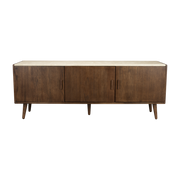 Buffet en travertin et chêne finition noyer 160x40x60cm Arda - Dutchbone