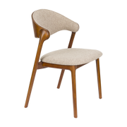 Silla Babington de tela beige y madera - Dutchbone