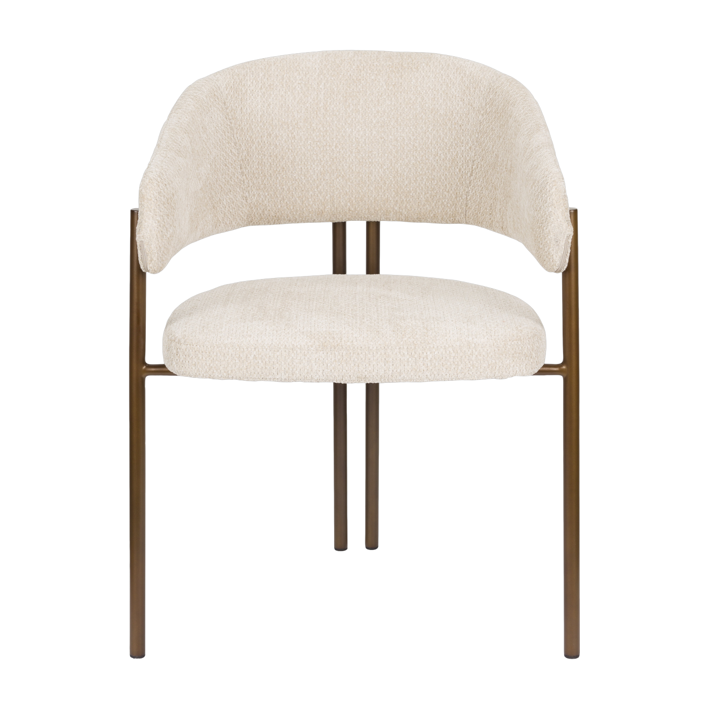 Chaise en tissu beige et acier bronze Naida - Dutchbone