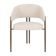 Sedia in tessuto beige e acciaio bronzo Naida - Dutchbone