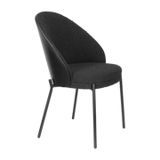 Chaise en tissu bouclé noir Rodin - Dutchbone