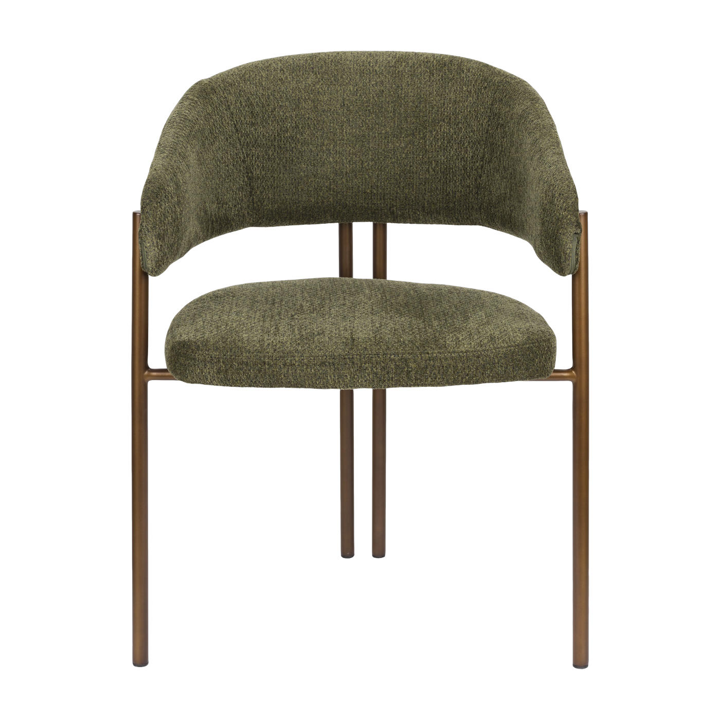 Chaise en tissu vert et acier bronze Naida - Dutchbone