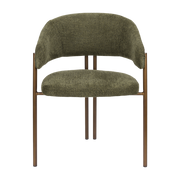 Chaise en tissu vert et acier bronze Naida - Dutchbone