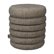 Fern round black fabric stool 37x43cm - Dutchbone