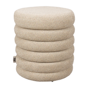 Sgabello rotondo in tessuto beige 37x43cm Fern - Dutchbone