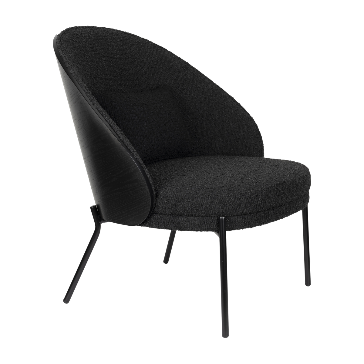 Sessel mit schwarzem Bouclé-Stoff Rodin -. Dutchbone