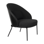 Fauteuil en tissu bouclé noir Rodin - Dutchbone