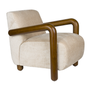 Sessel aus beigem Stoff und Holz Robinson -. Dutchbone