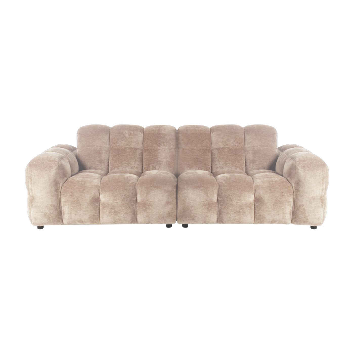 Beigefarbenes 3-Sitzer-Sofa aus Samt Hackman -. Dutchbone