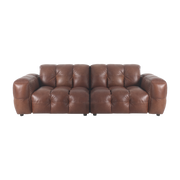 Canapé 3 places en cuir chocolat Hackman - Dutchbone