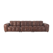 Divano Hackman a 4, 5 posti in pelle color cioccolato - Dutchbone